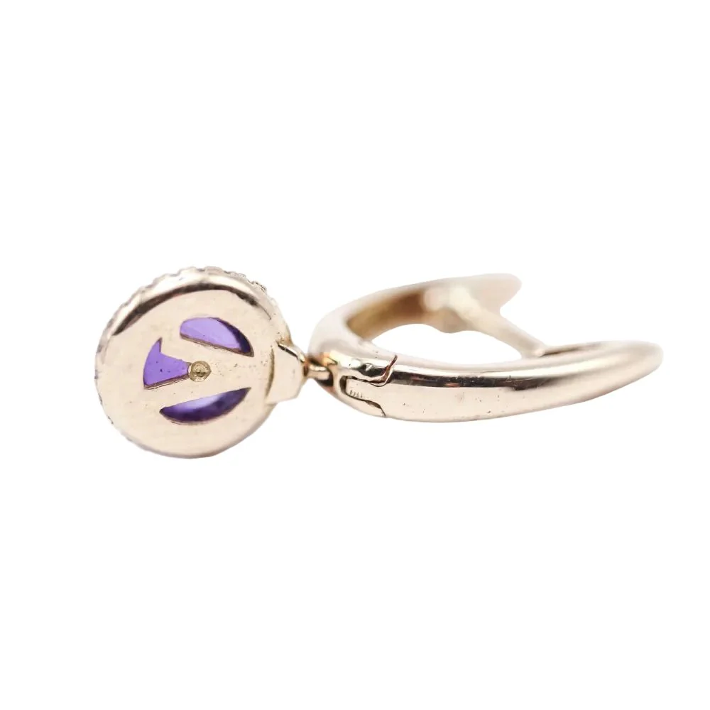 Boucles d'oreilles Pendantes en or jaune, améthystes et diamants - Image 10