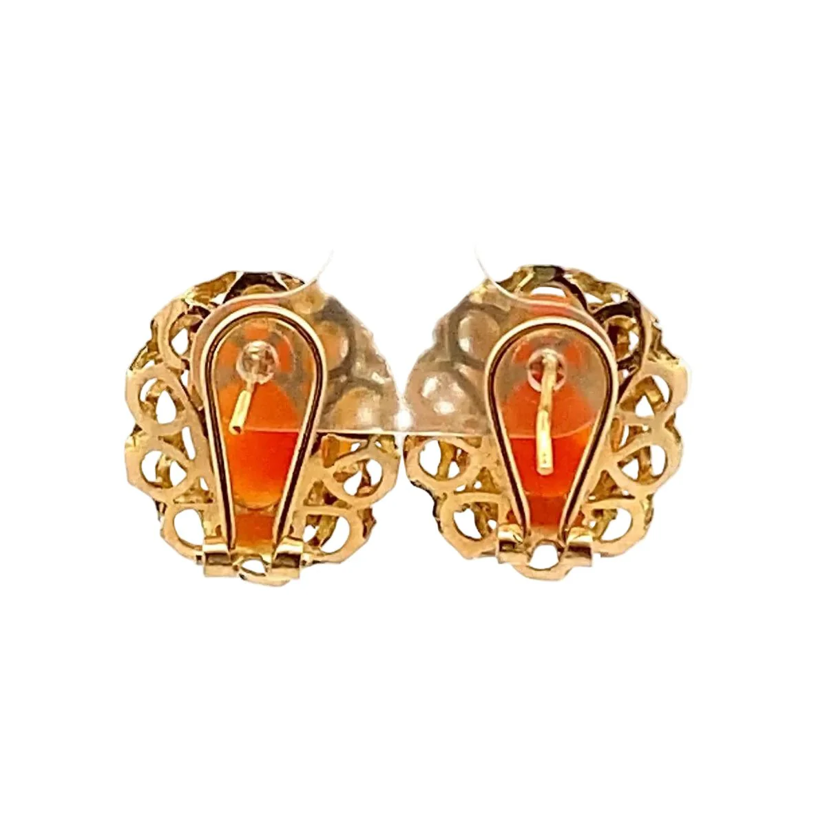 Boucles d'oreilles Clips en or jaune et camée - Image 3