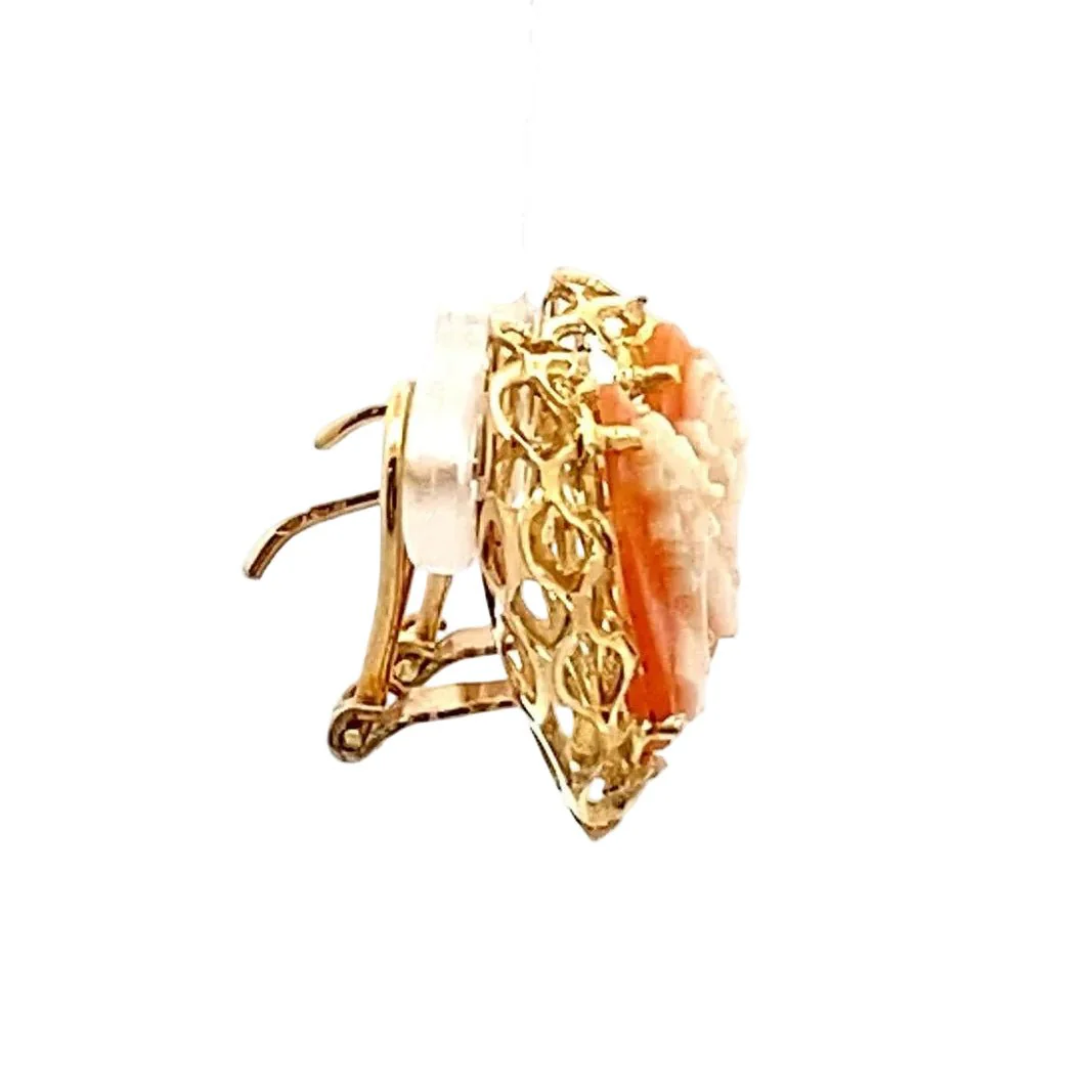 Boucles d'oreilles Clips en or jaune et camée - Image 4