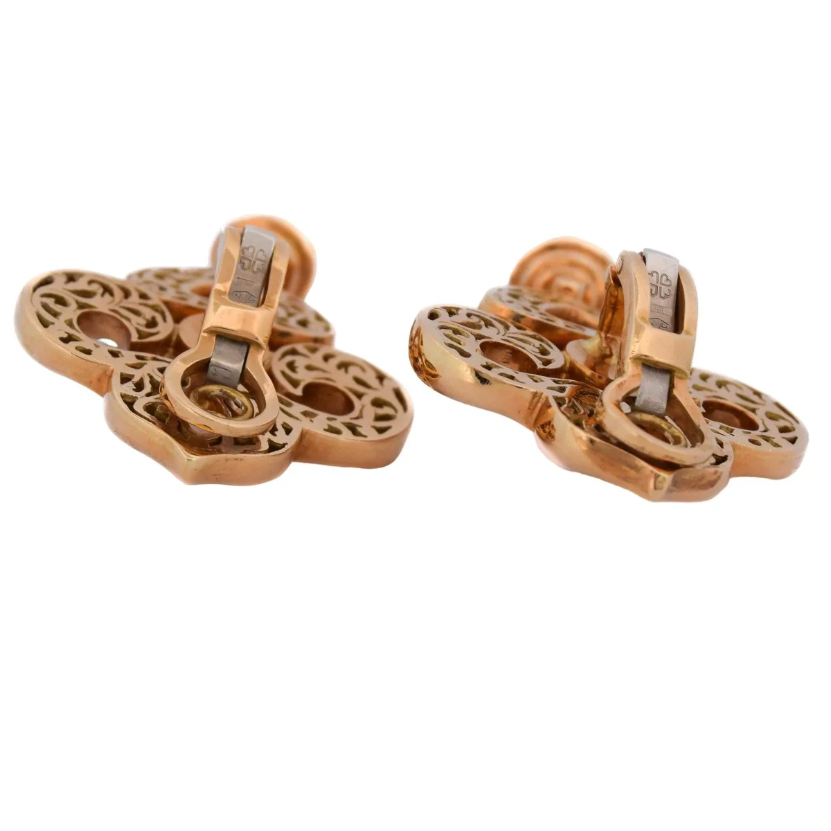 Boucles d'oreilles Clips en or jaune et perles - Image 5