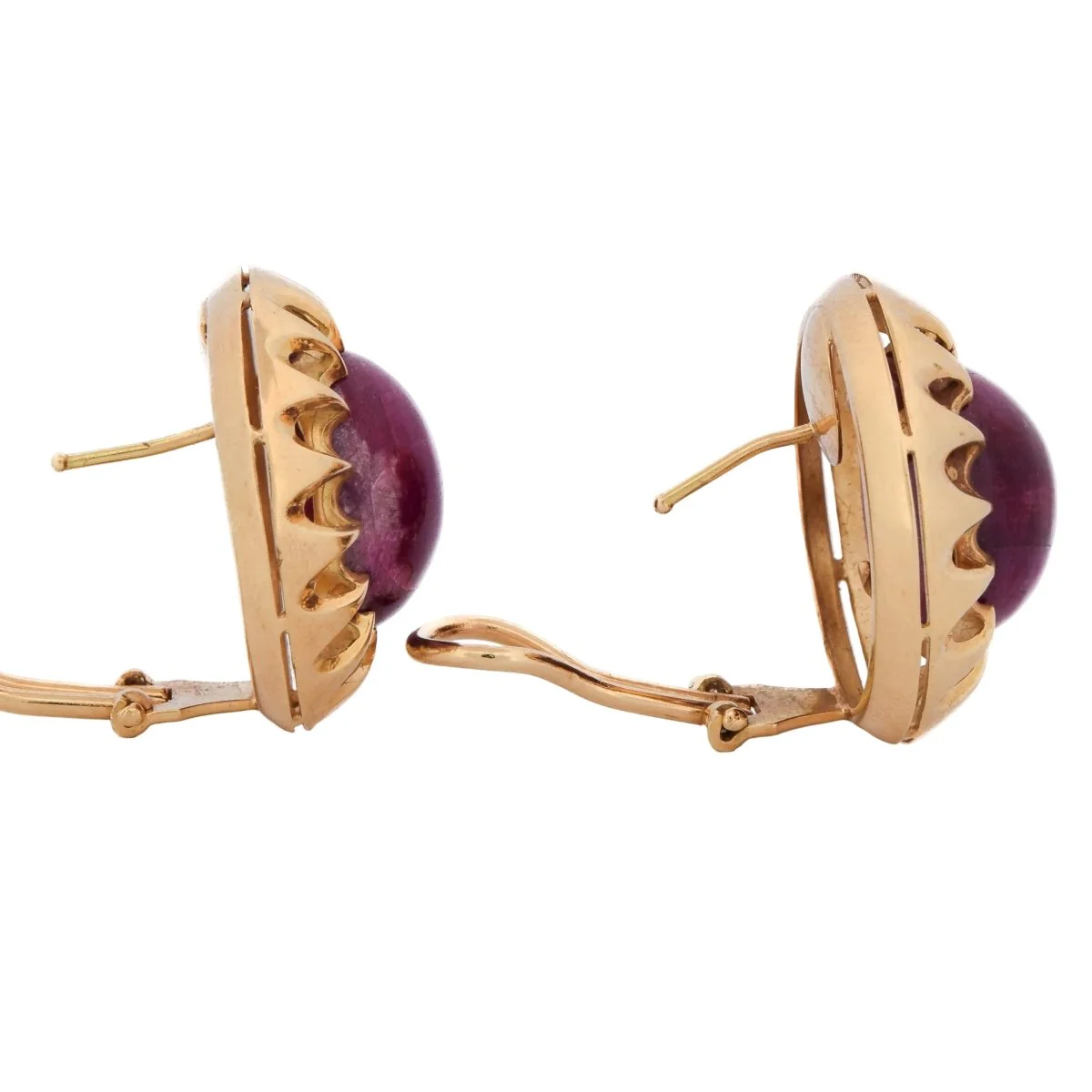 Boucles d'oreilles Clips en or jaune et rubis - Image 3