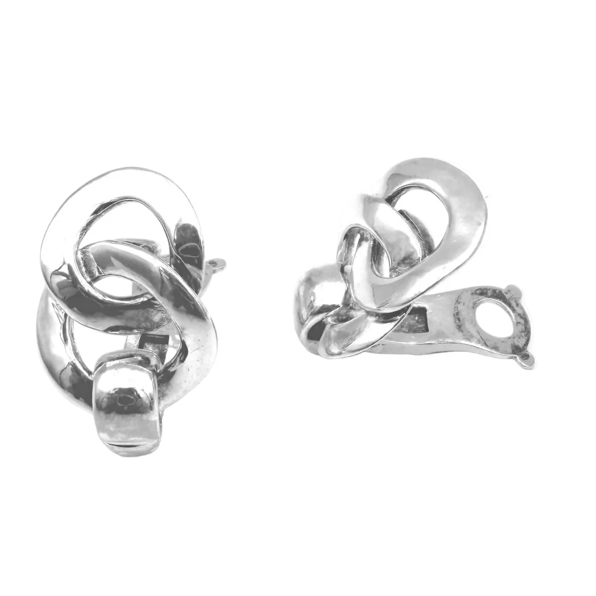 Boucles d'oreilles Clips HERMÈS en argent - Image 3