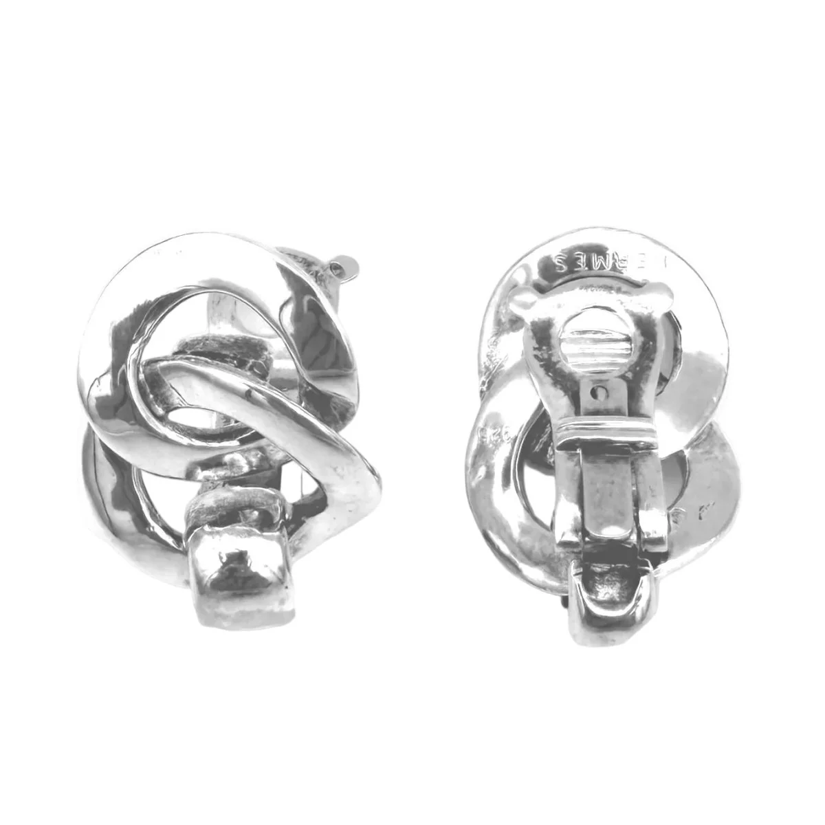 Boucles d'oreilles Clips HERMÈS en argent - Image 4