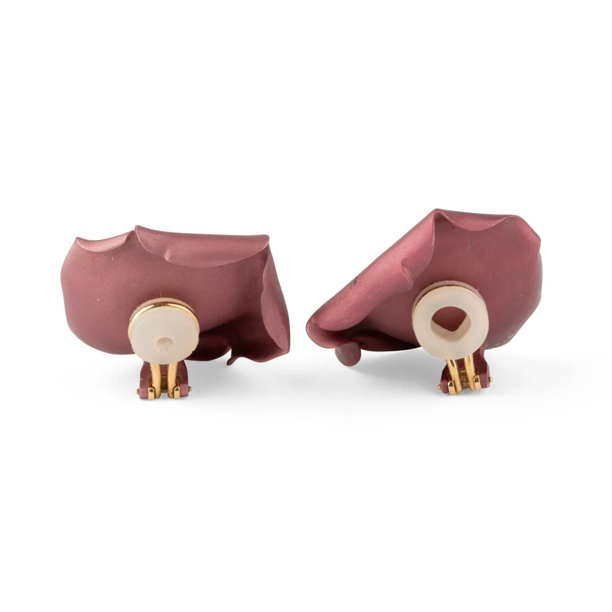 Boucles d'oreilles Clip JAR "Pétales de rose" en aluminium et or jaune - Image 5