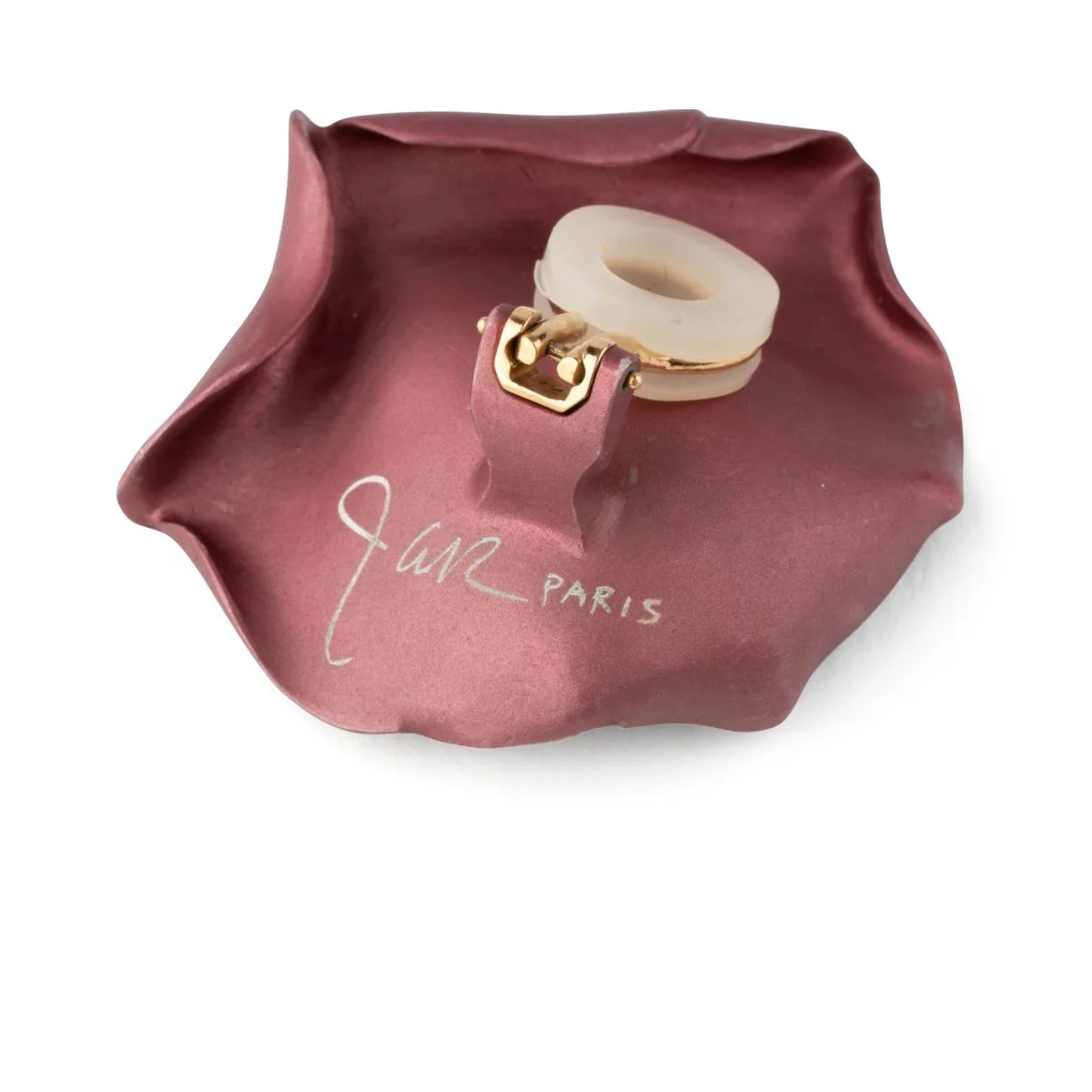 Boucles d'oreilles Clip JAR "Pétales de rose" en aluminium et or jaune - Image 6