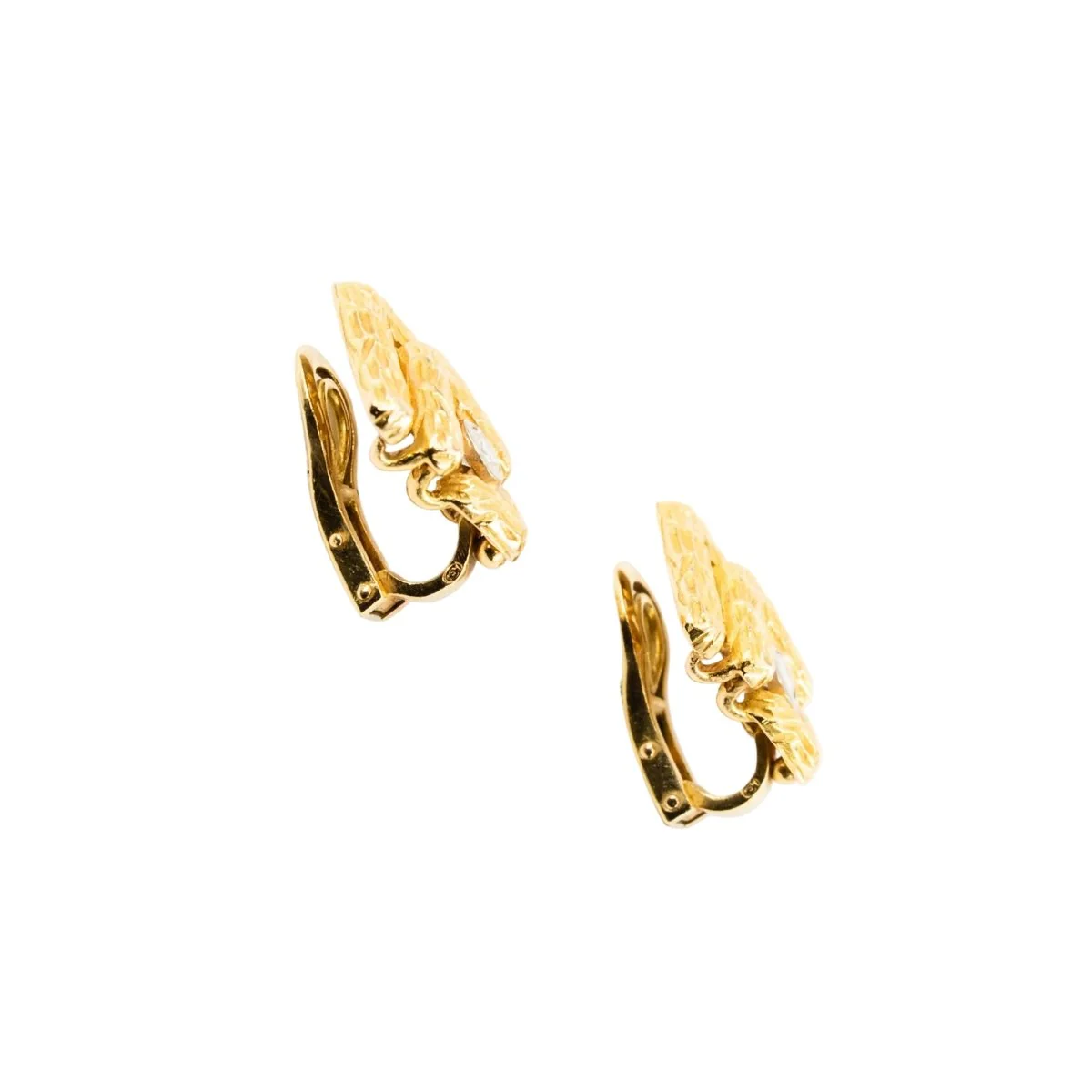 Boucles d'oreilles Clips en or jaune et diamants - Image 4
