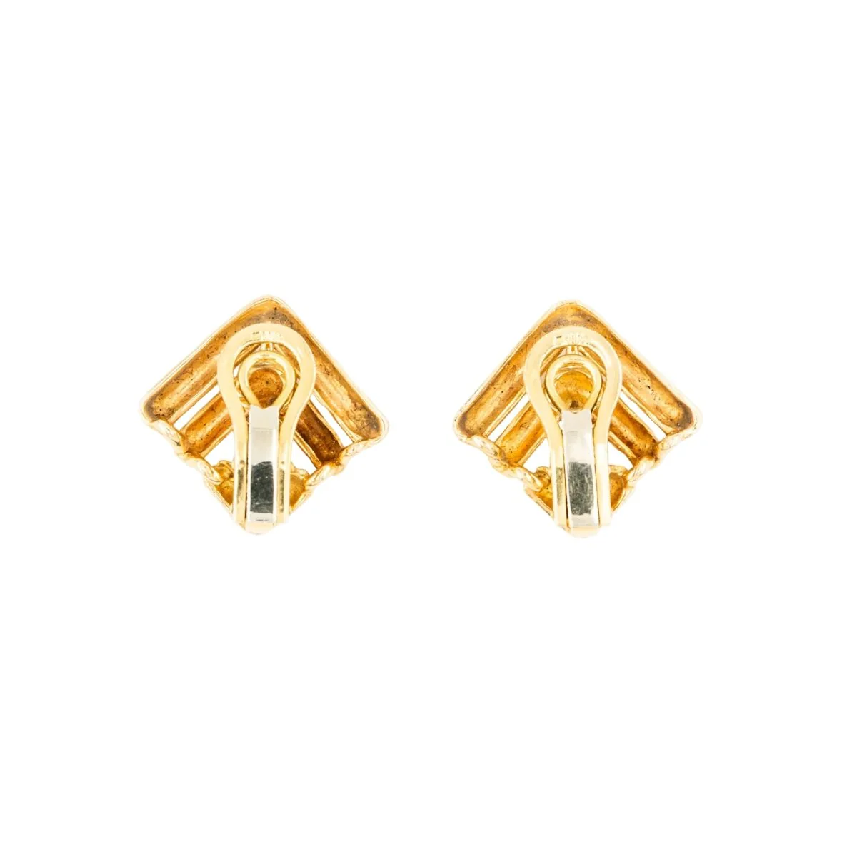 Boucles d'oreilles Clips en or jaune et diamants - Image 5