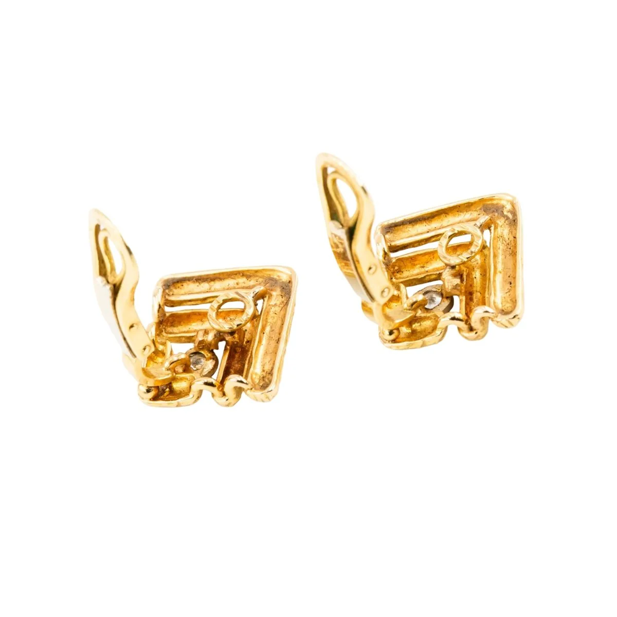 Boucles d'oreilles Clips en or jaune et diamants - Image 6