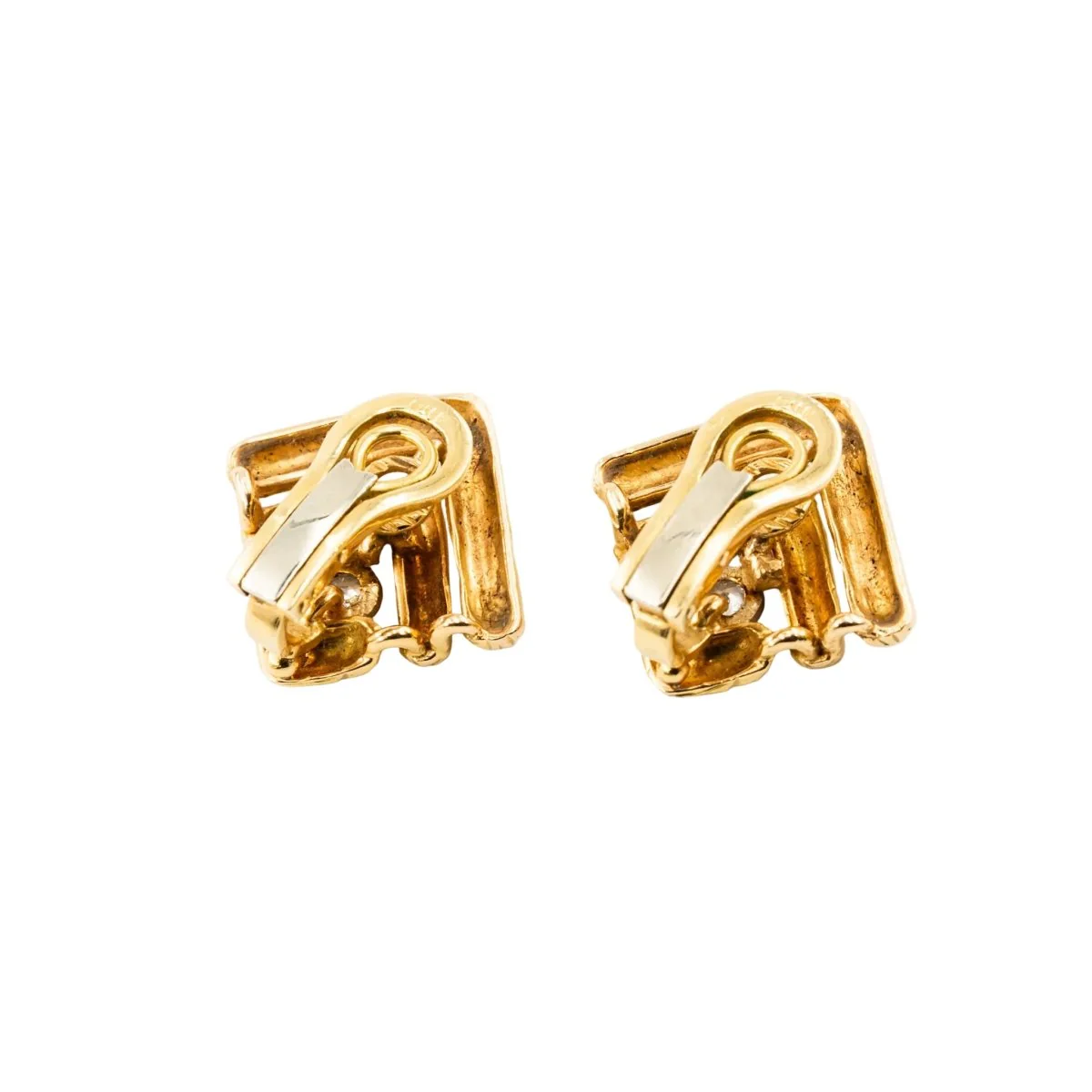 Boucles d'oreilles Clips en or jaune et diamants - Image 7