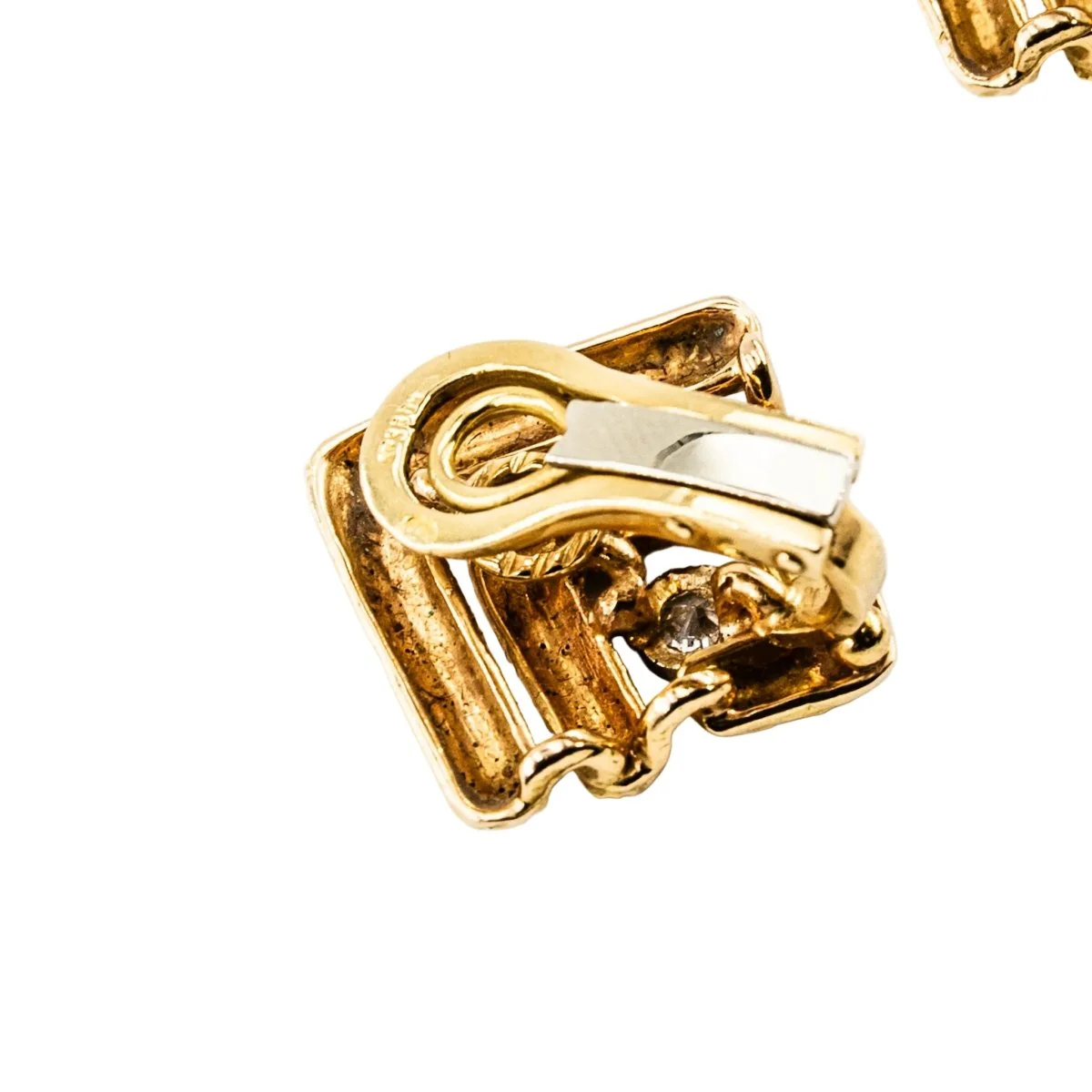 Boucles d'oreilles Clips en or jaune et diamants - Image 8