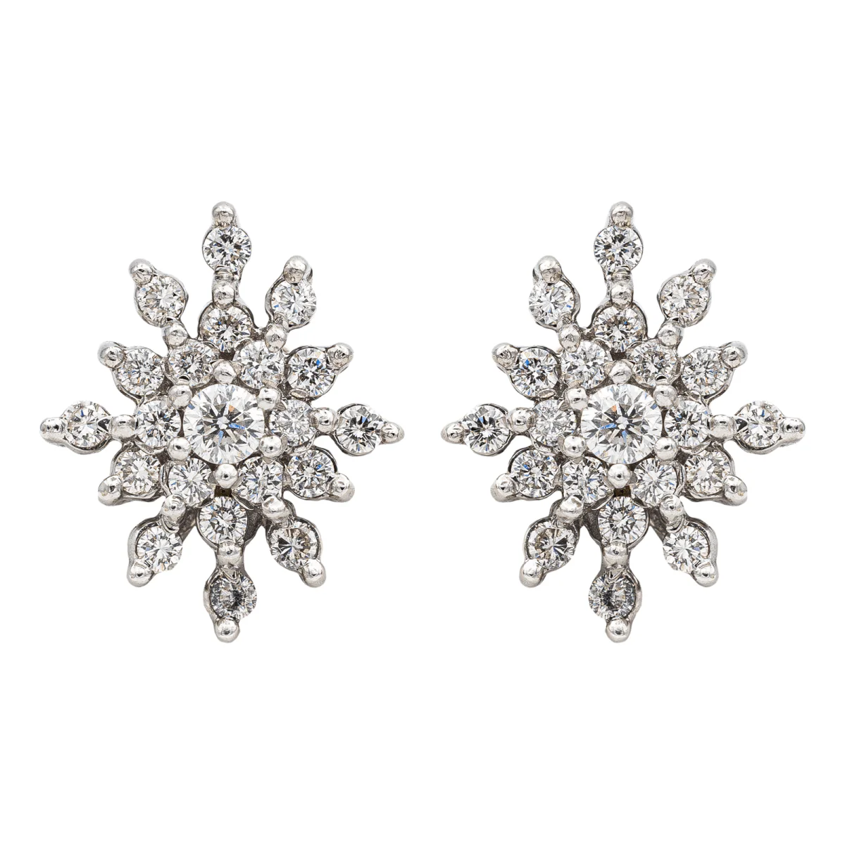 Boucles d'oreilles Clips en or blanc et diamant