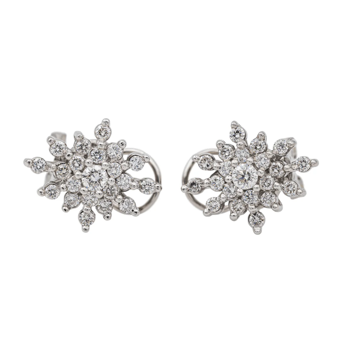 Boucles d'oreilles Clips en or blanc et diamant - Image 3