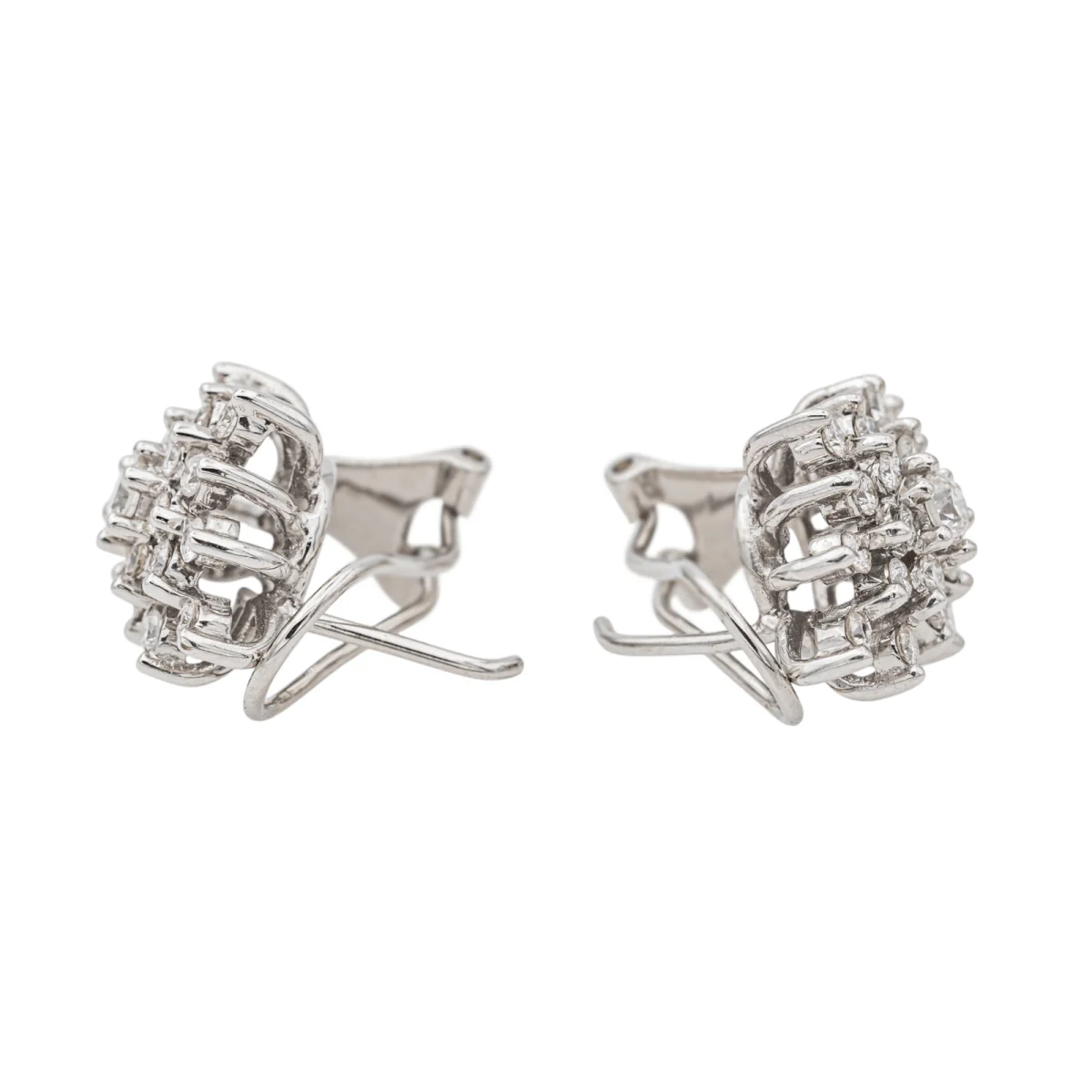 Boucles d'oreilles Clips en or blanc et diamant - Image 4