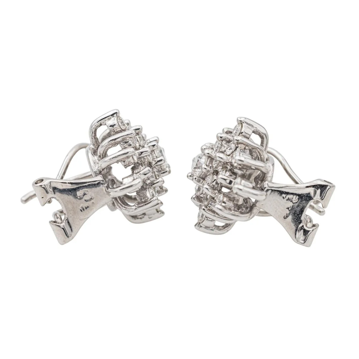 Boucles d'oreilles Clips en or blanc et diamant - Image 6