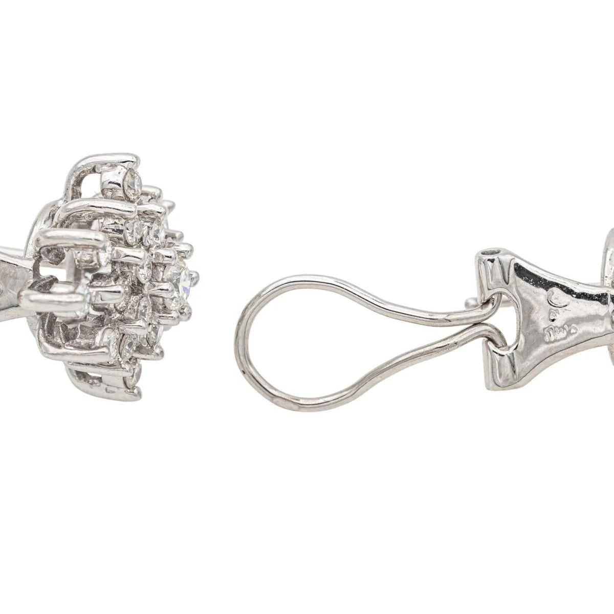 Boucles d'oreilles Clips en or blanc et diamant - Image 8