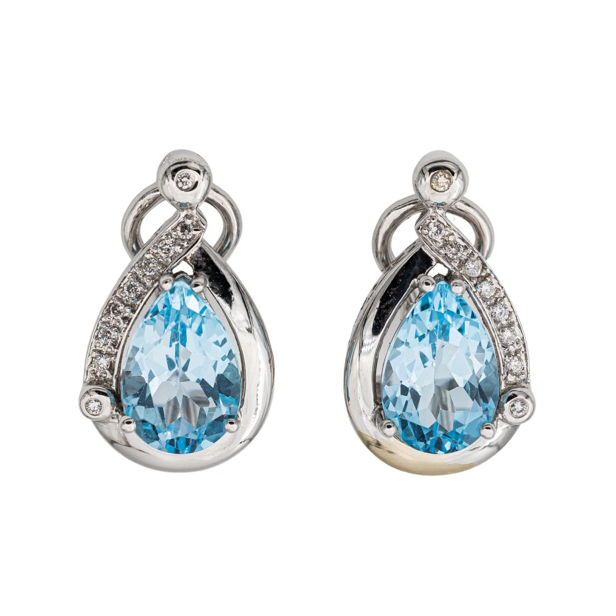 Boucles d'oreilles Clips Or blanc Topaze