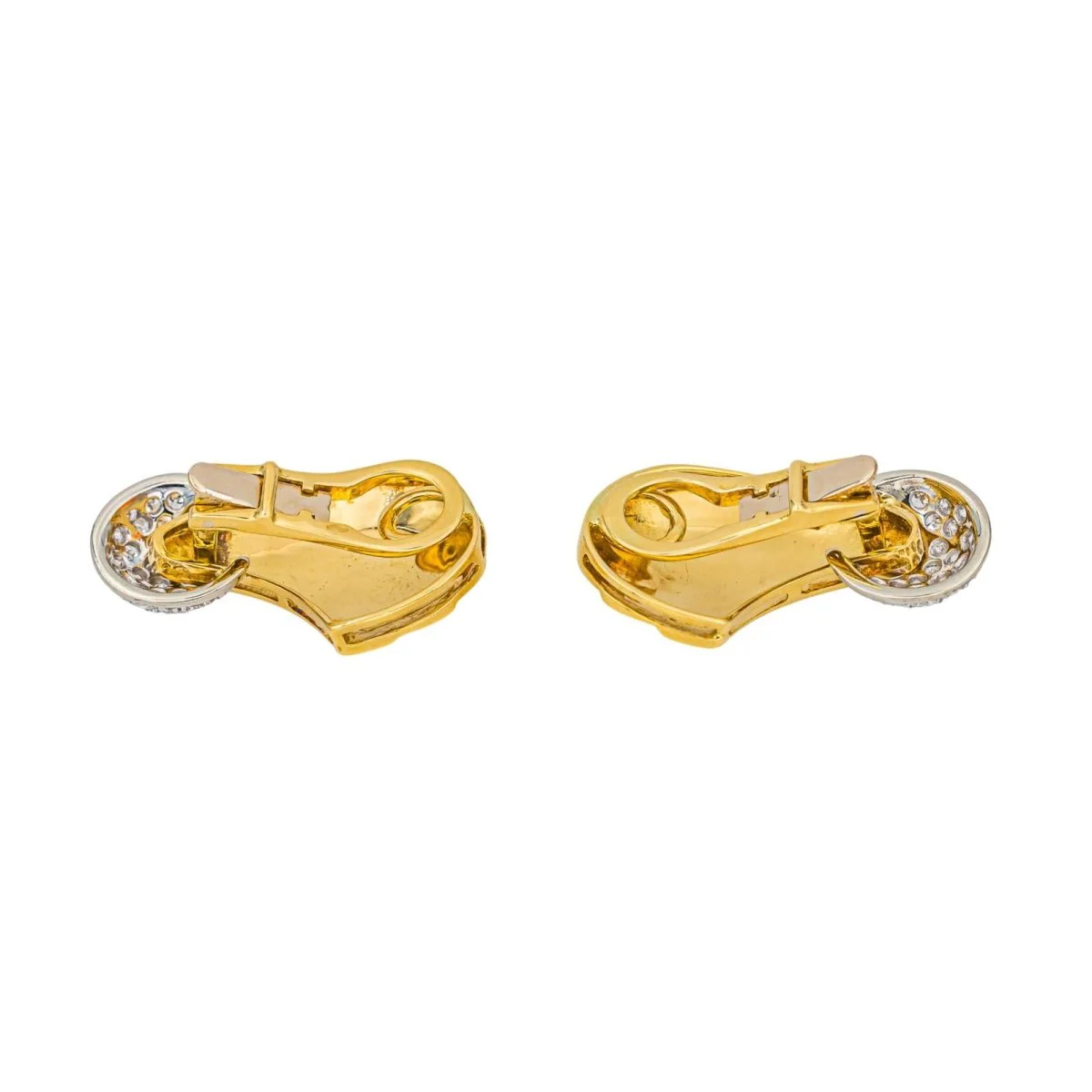 Boucles d'oreilles Clips en or jaune, or blanc et diamants - Image 6