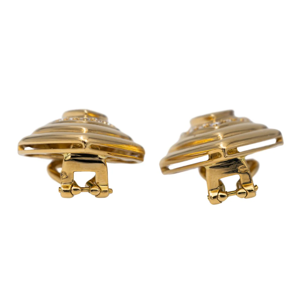 Boucles d'oreilles Clips Or jaune Emeraude - Image 4