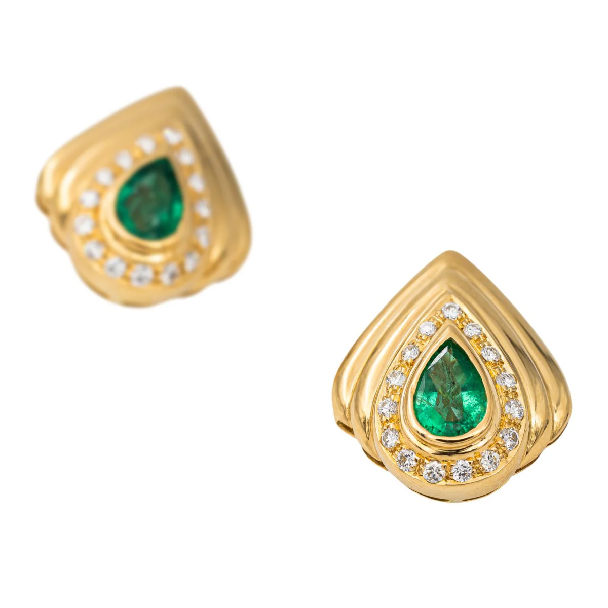 Boucles d'oreilles Clips Or jaune Emeraude - Image 7