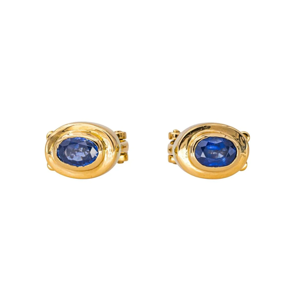 Boucles d'oreilles Clips en or jaune et saphir - Image 3