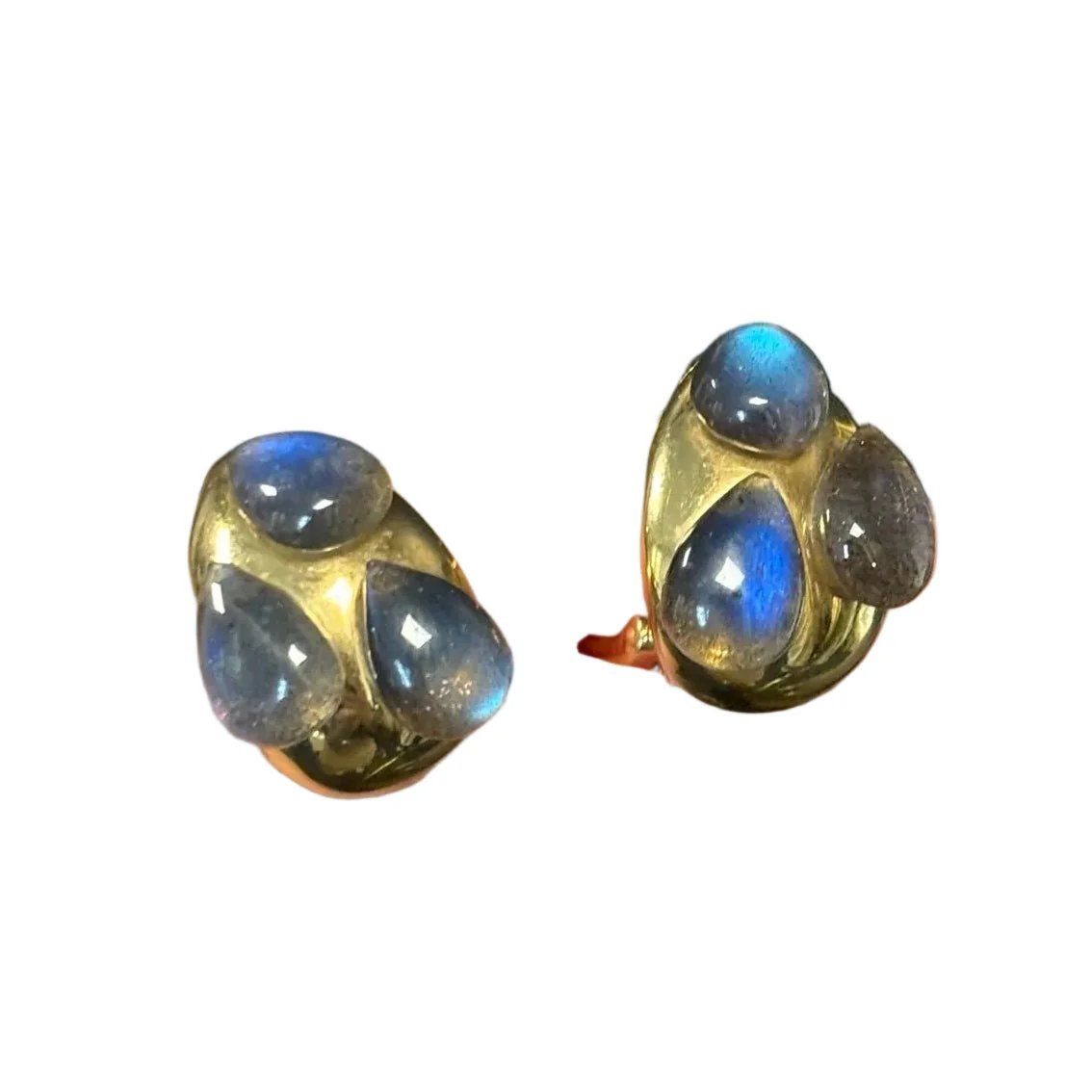 Boucles d'oreilles Clips POMELLATO en or jaune et labradorite - Image 3