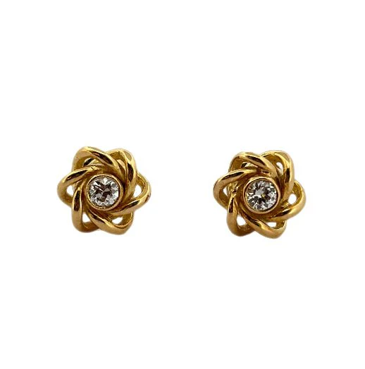 Boucles d'oreilles Clou en or jaune et diamant