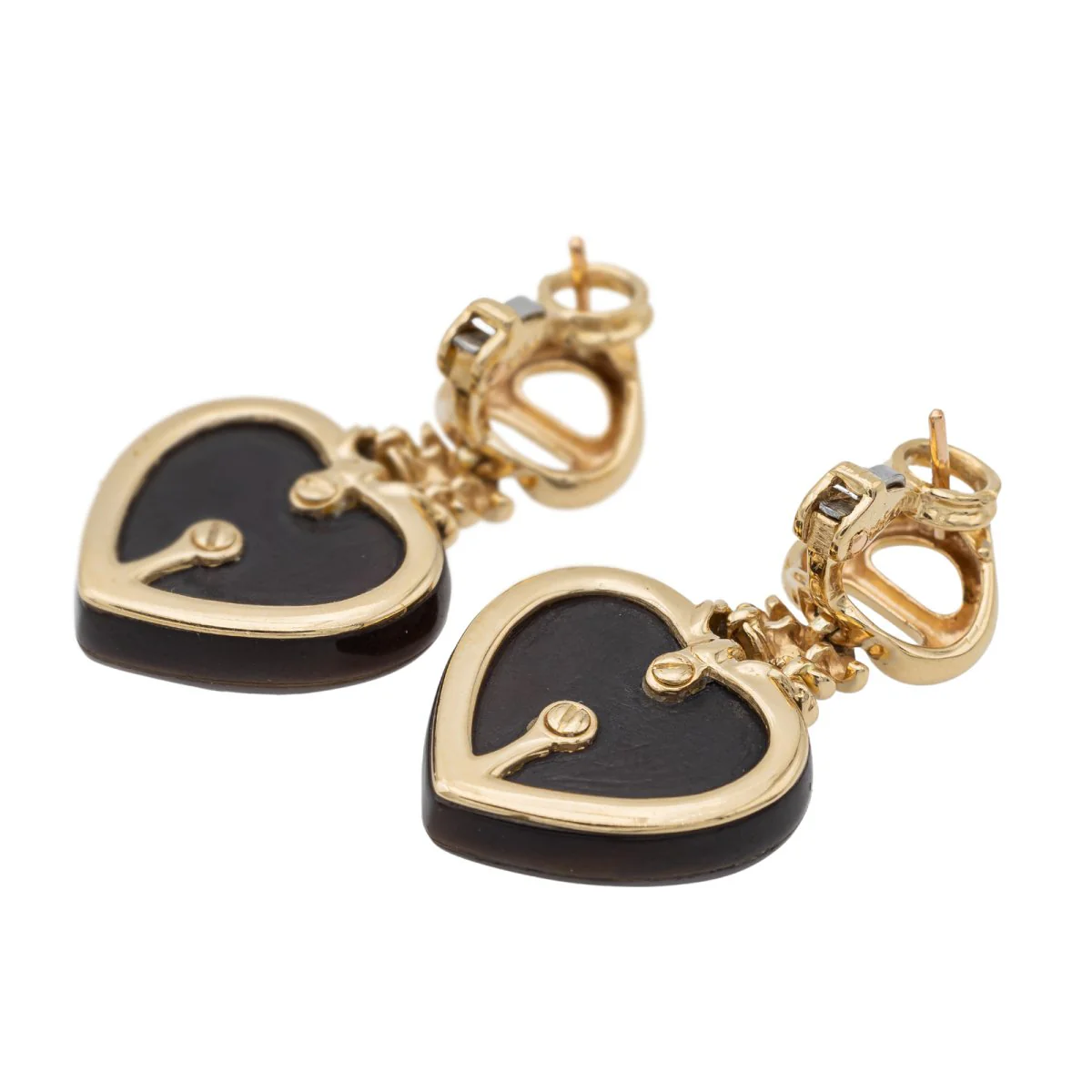 Boucles d'oreilles Coeur Or jaune Nacre - Image 5