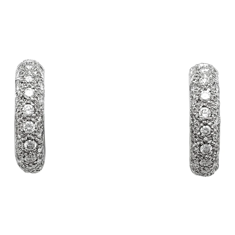 Boucles d'oreilles créoles en or blanc, diamants.