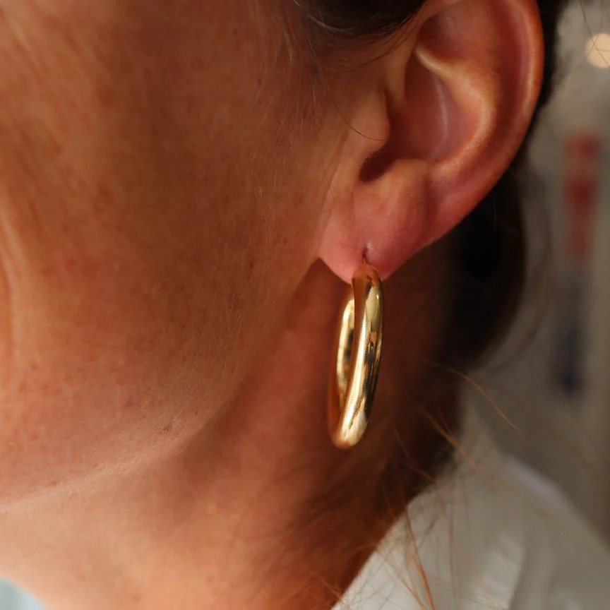 Boucles d'oreilles Créoles en or jaune - Image 2