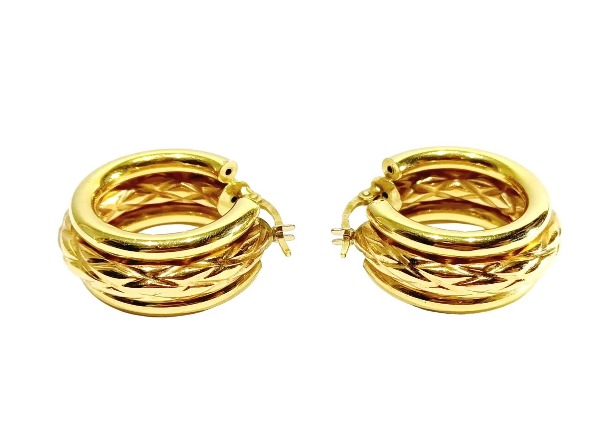 Boucles d'oreilles Créoles en or jaune - Image 3
