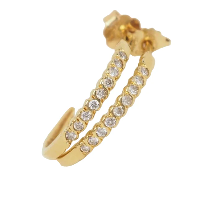 Boucles d'oreilles créoles en or jaune et diamants