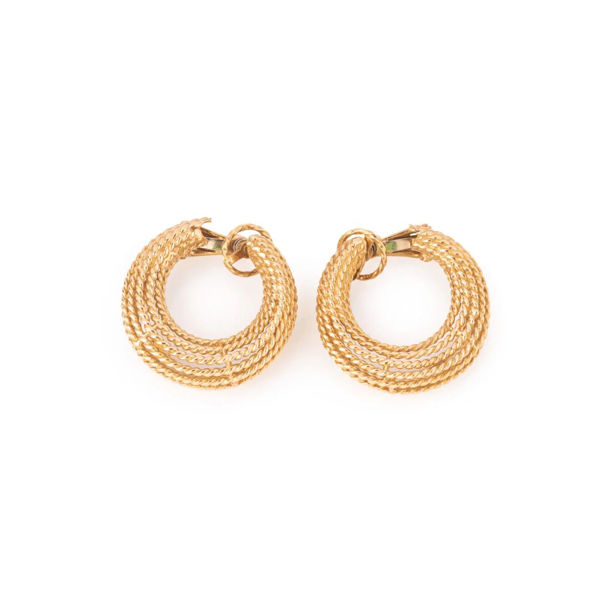 Boucles d'oreilles créoles en or jaune torsadé