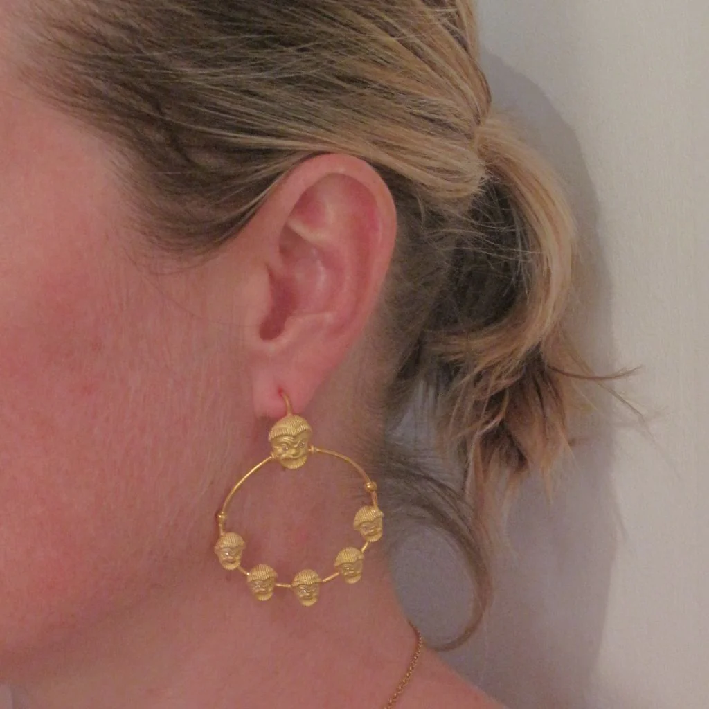 Boucles d'oreilles Créoles en vermeil et or jaune - Image 2