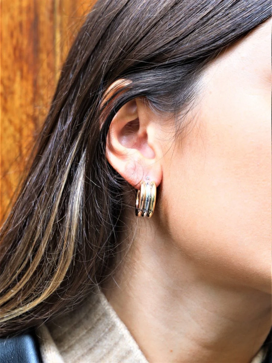 Boucles d'oreilles Créoles Or blanc - Image 2
