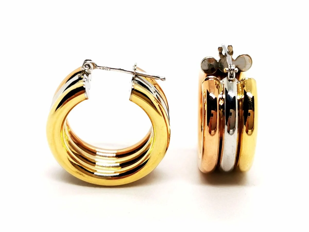 Boucles d'oreilles Créoles Or blanc - Image 4