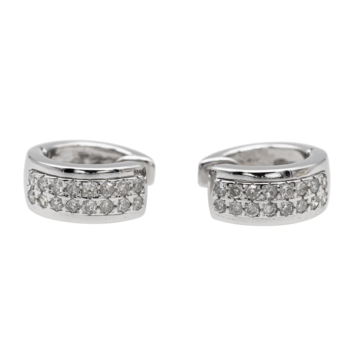 Boucles d'oreilles Créoles Or blanc Diamant - Image 3