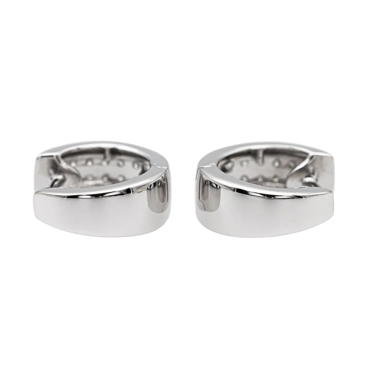 Boucles d'oreilles Créoles Or blanc Diamant - Image 5