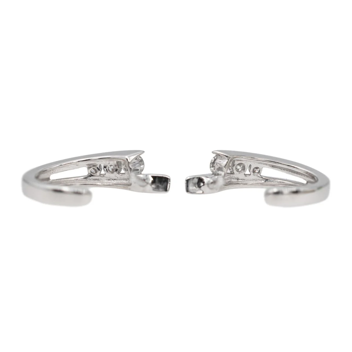 Boucles d'oreilles Créoles en Or blanc et Diamant - Image 5