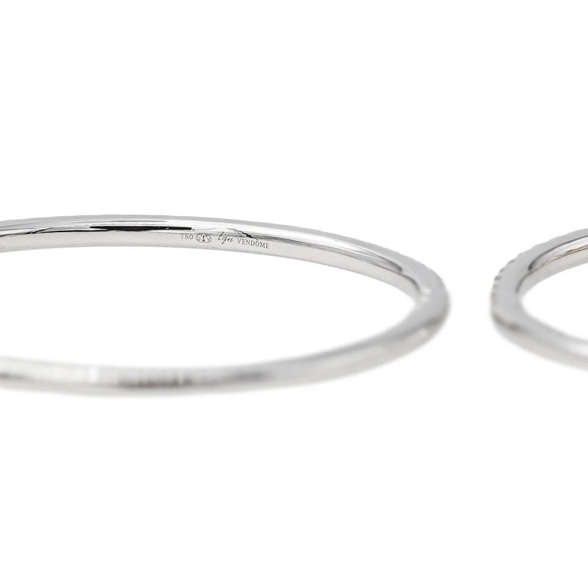 Boucles d'oreilles Créoles Or blanc Diamant - Image 7