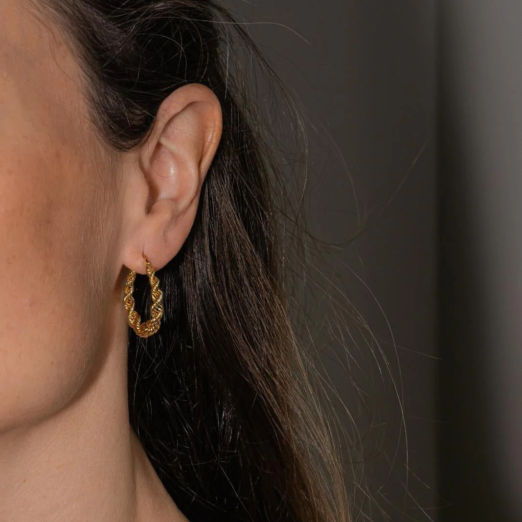 Boucles d'oreilles Créoles Or jaune - Image 2