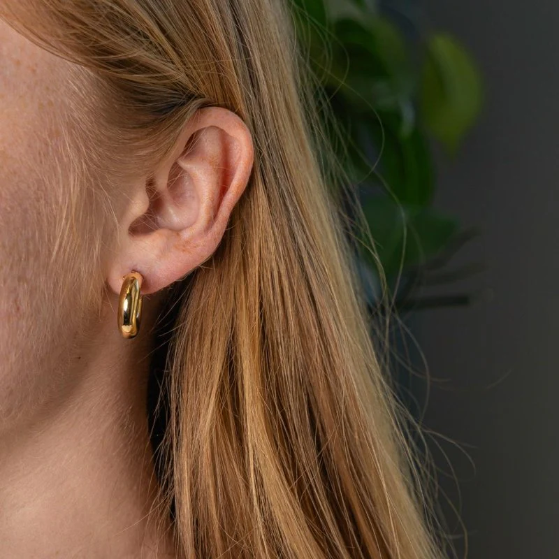 Boucles d'oreilles Créoles en or jaune - Image 2