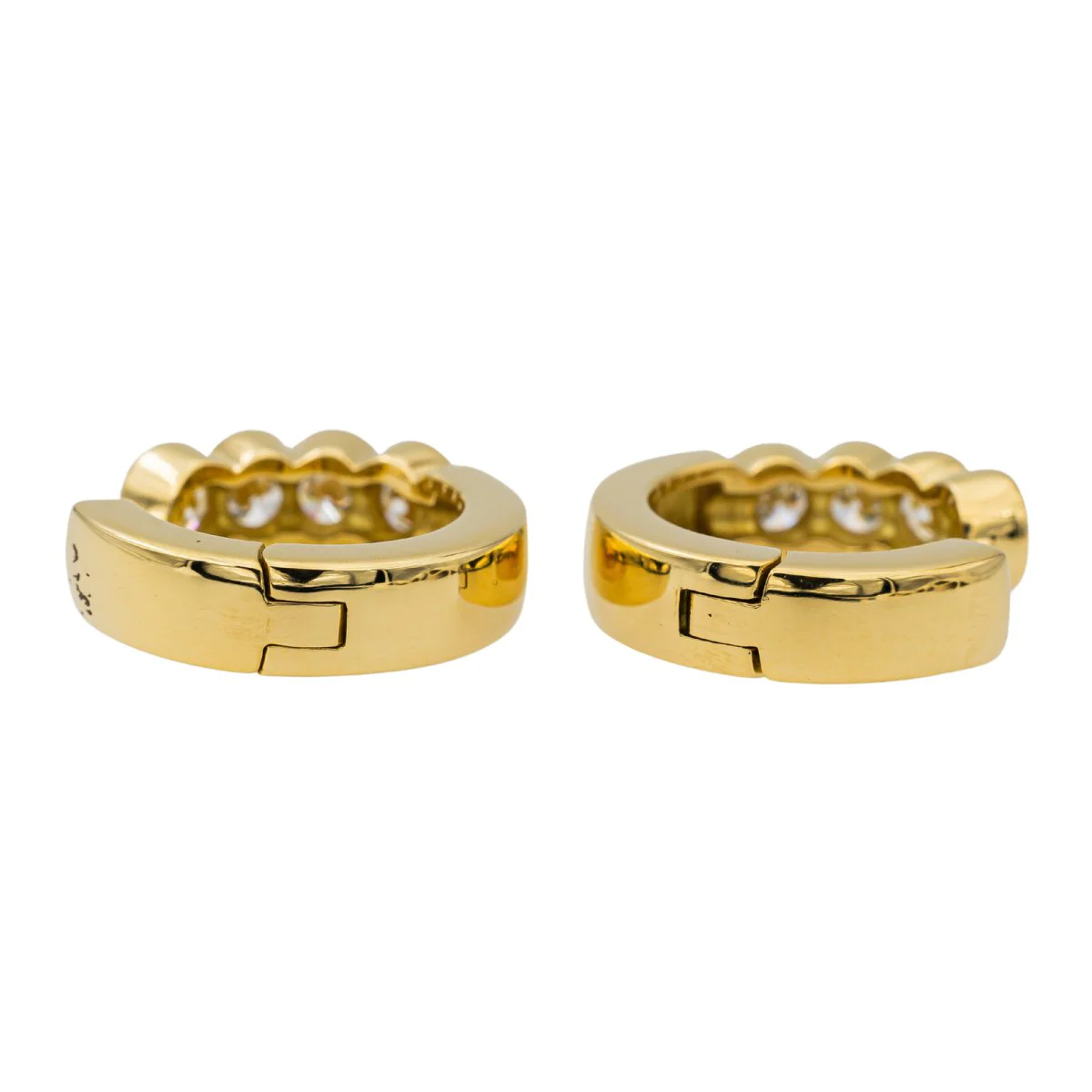 Boucles d'oreilles Créoles Or jaune Diamant - Image 5