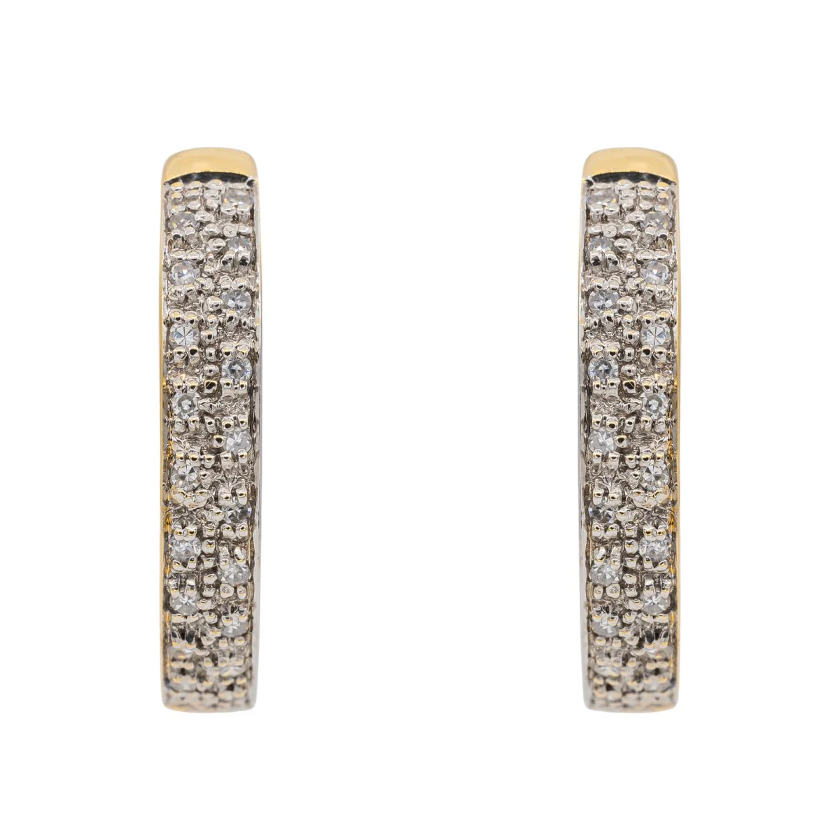 Boucles d'oreilles Créoles en or jaune et diamant