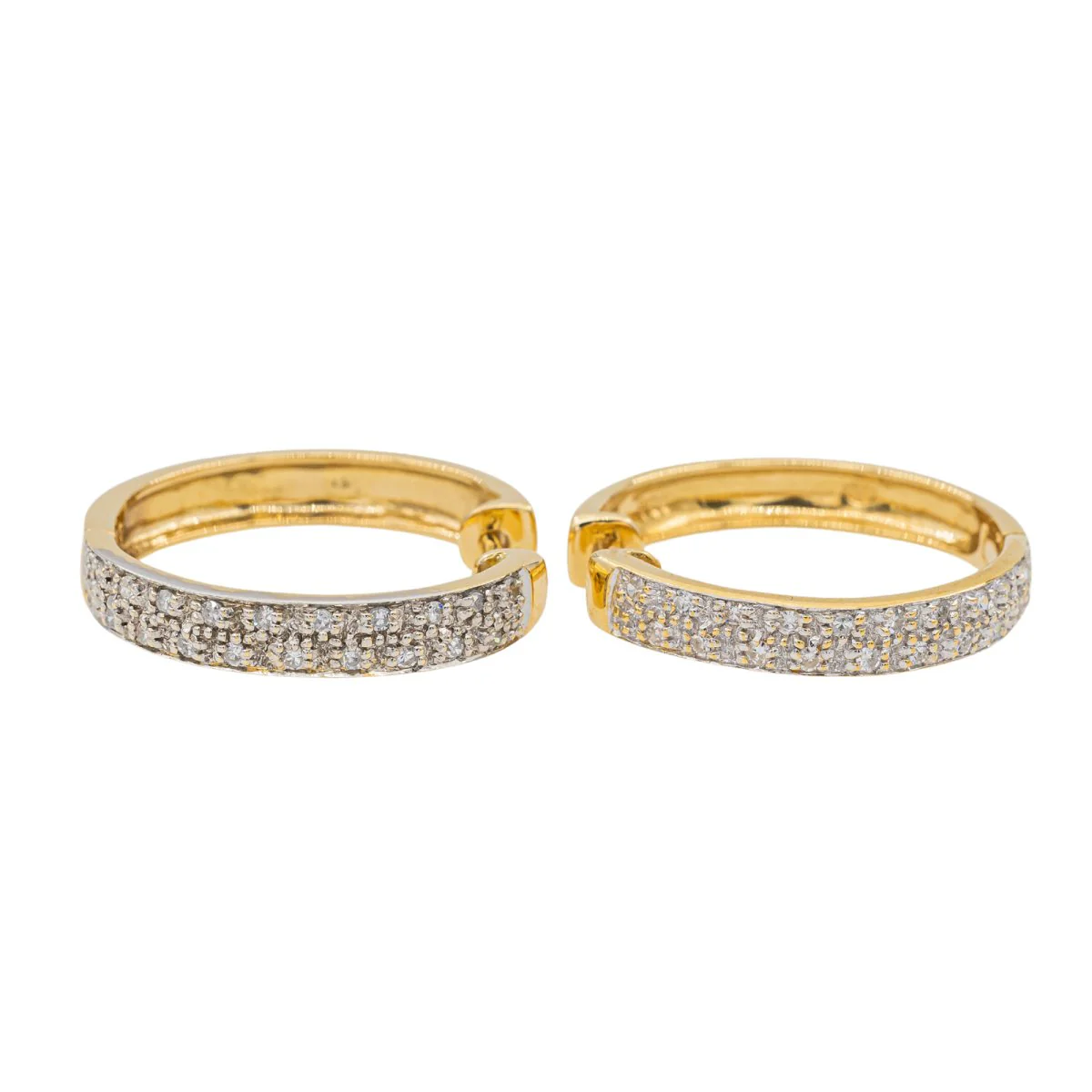 Boucles d'oreilles Créoles en or jaune et diamant - Image 3
