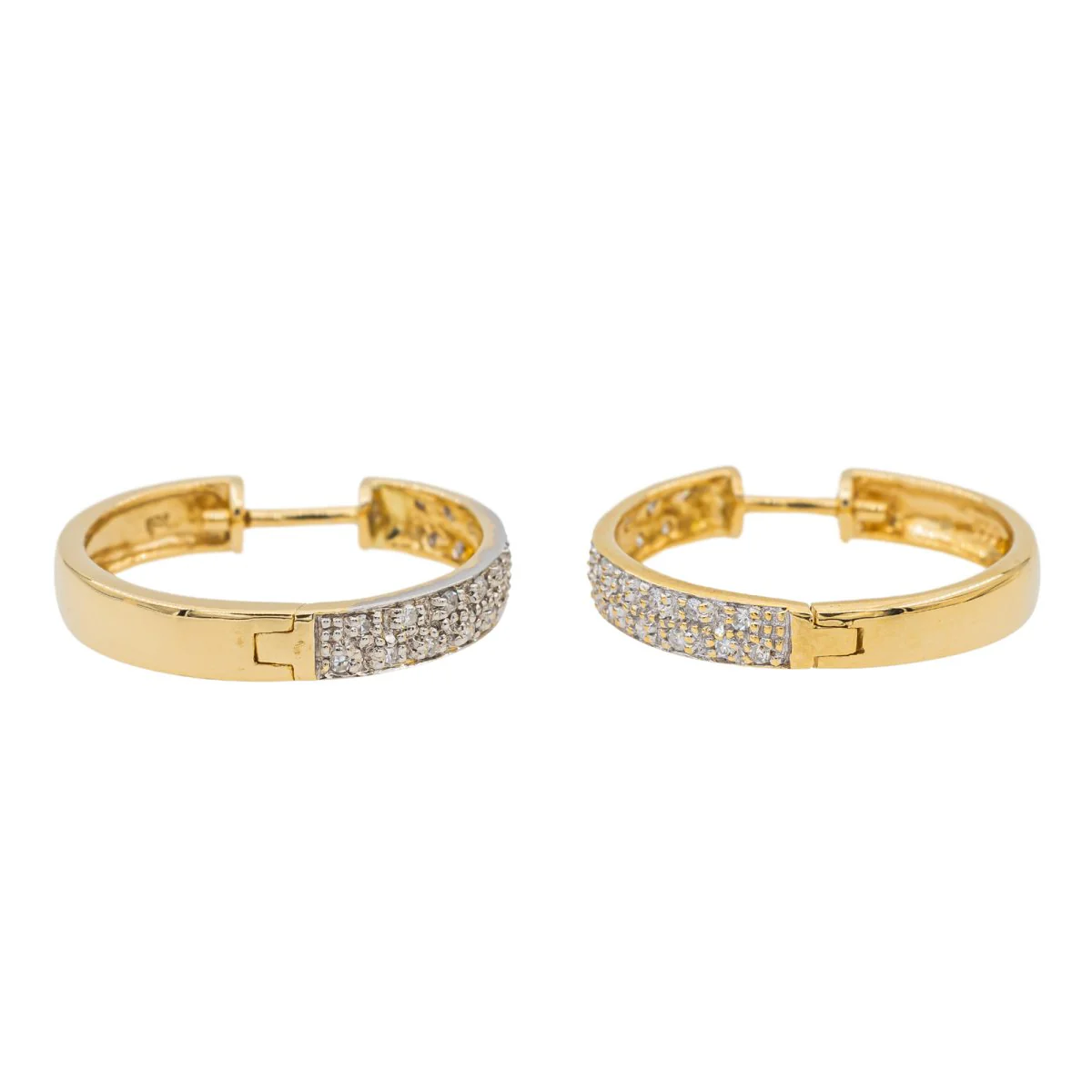 Boucles d'oreilles Créoles en or jaune et diamant - Image 4