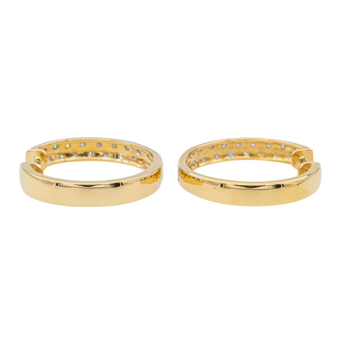Boucles d'oreilles Créoles en or jaune et diamant - Image 5