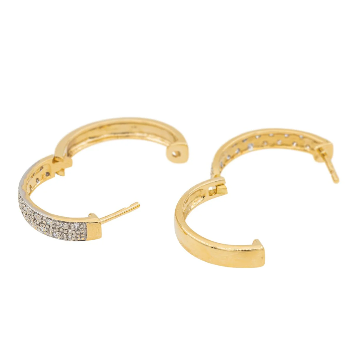 Boucles d'oreilles Créoles en or jaune et diamant - Image 6
