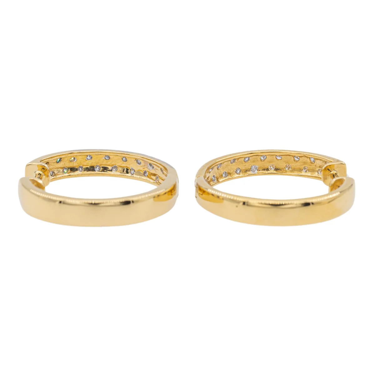 Boucles d'oreilles Créoles en or jaune et diamant - Image 8