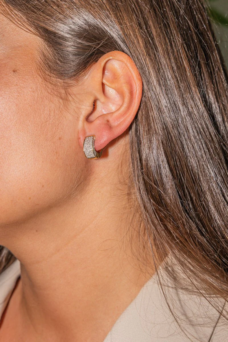 Boucles d'oreilles Créoles Or jaune Diamant - Image 2