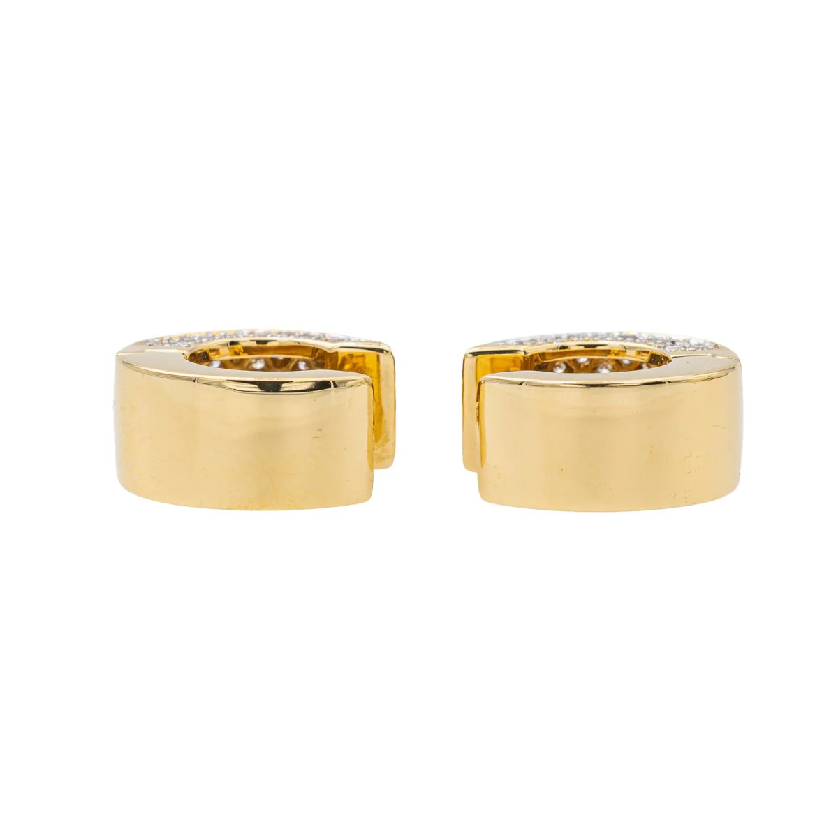 Boucles d'oreilles Créoles Or jaune Diamant - Image 3
